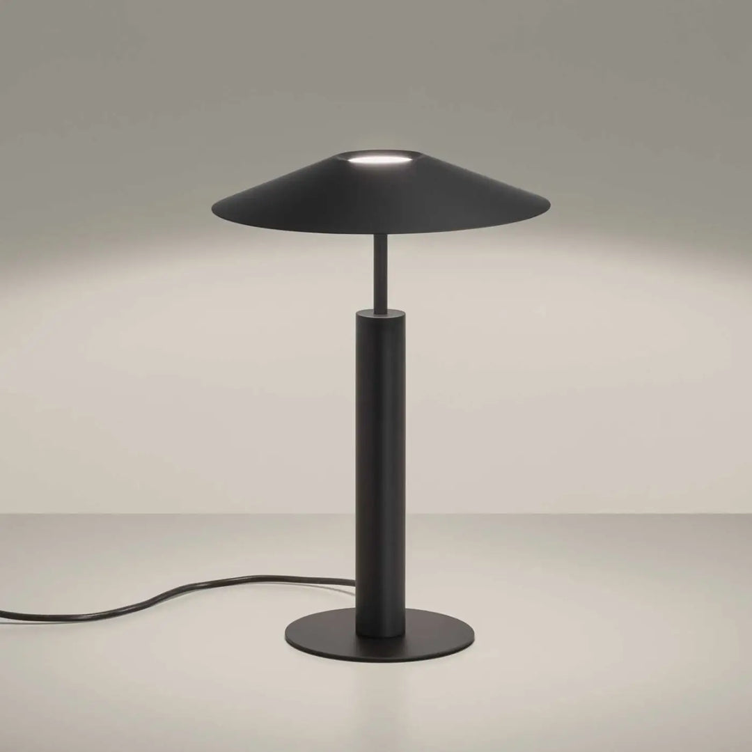Lampe de chevet H noire avec diffuseur en acrylique sablé #couleur_noir