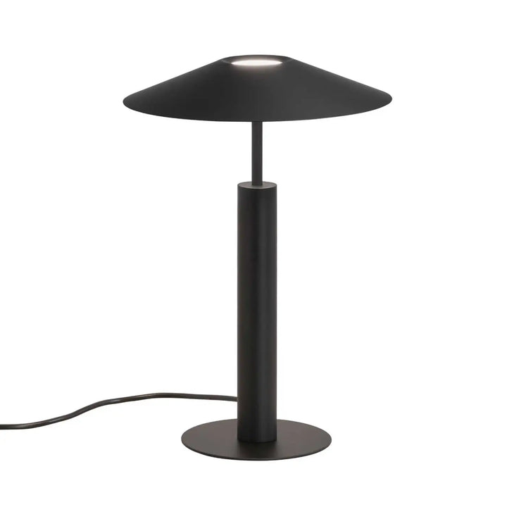 Lampe de chevet H noire en acier et acrylique sablé #couleur_noir