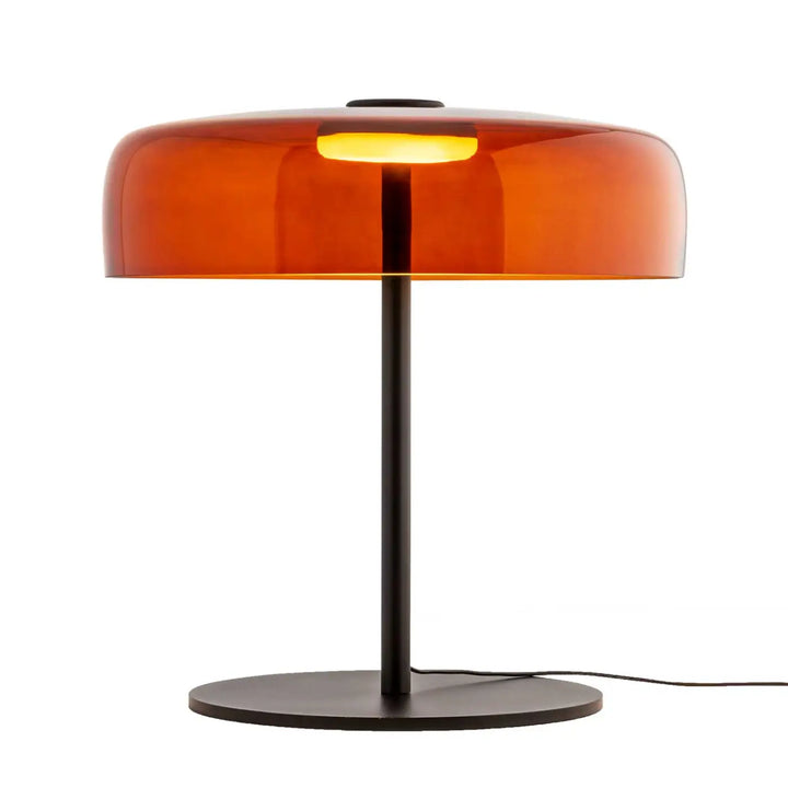 Lampe de chevet Levels en verre ambré et métal noir #couleur_orange