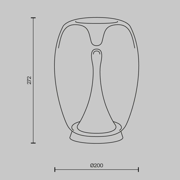 Lampe de chevet led splash avec led intégrée en verre lisse design incurvé moderne pour éclairage intérieur élégant