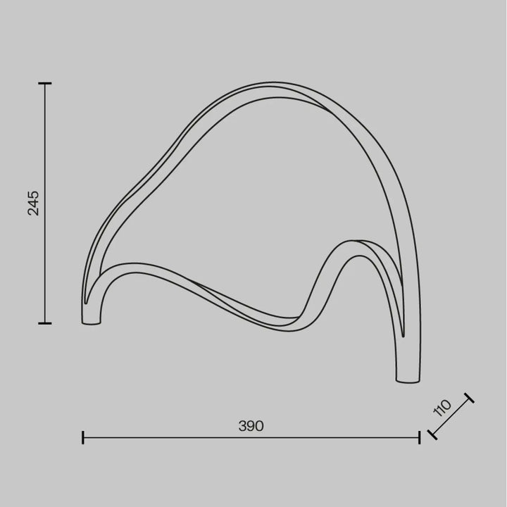 Lampe de chevet plons led en aluminium doré avec sculpture métallique courbée au design minimaliste et moderne