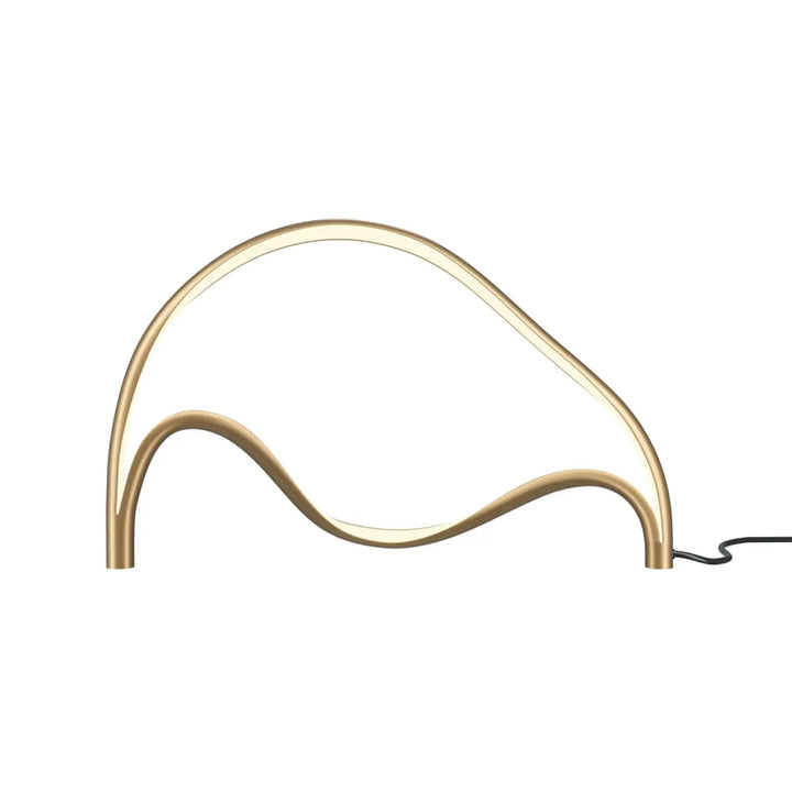 Lampe de chevet plons led en aluminium doré à design minimaliste avec éclairage led intégré et courbes élégantes