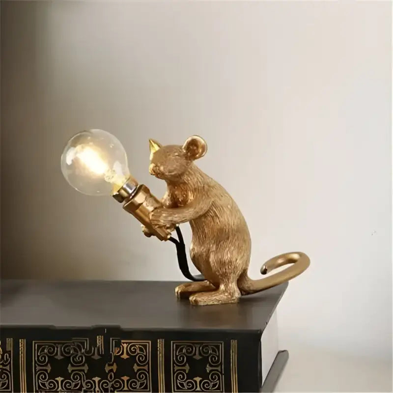Lampe de Chevet Souris Dorée Avec Ampoule