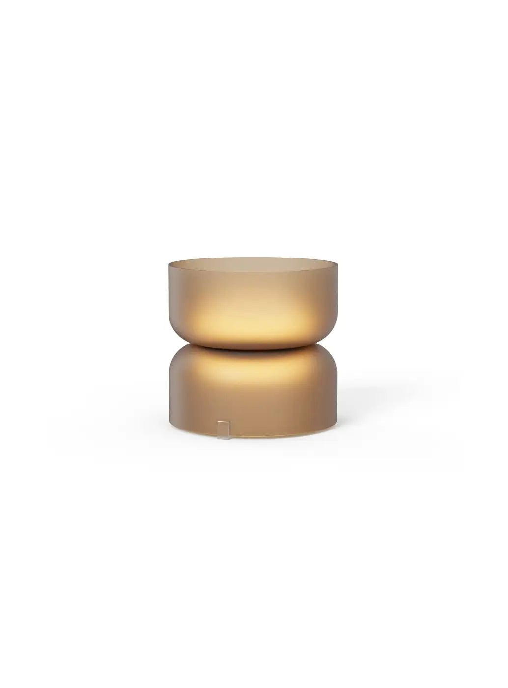 Lampe de chevet Totem Mini Pablo Designs à double globe en verre soufflé ambré