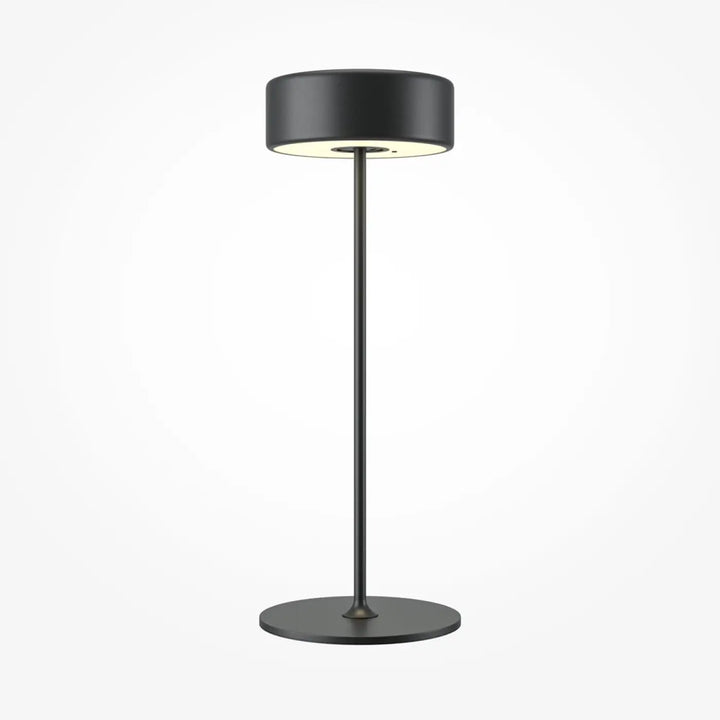 Lampe de chevet noire cylindrique design épuré en aluminium avec trois finitions idéale pour salle à manger