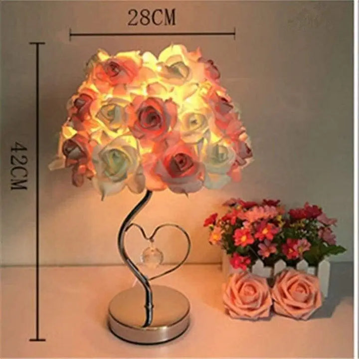 Lampe Fleur De Chevet En Acrylique Rouge Rose Jaune