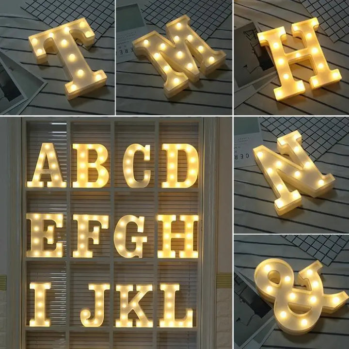 Lampe Lettre 3D Majuscules Bords Larges Veilleuse