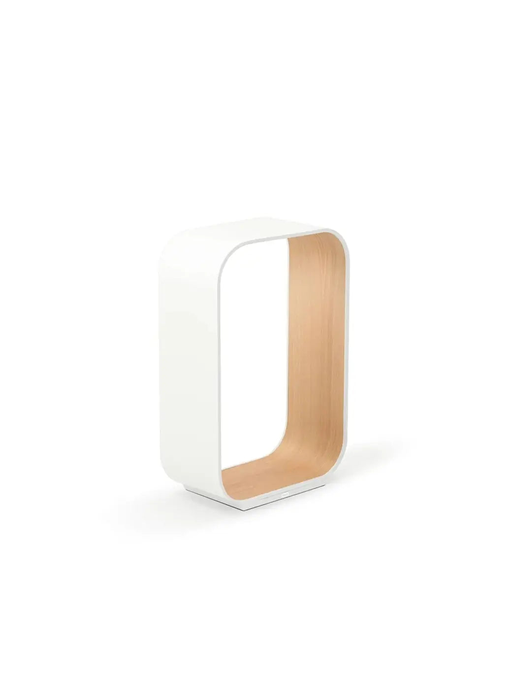 Lampe Contour blanche à intérieur en chêne, 44,5 cm