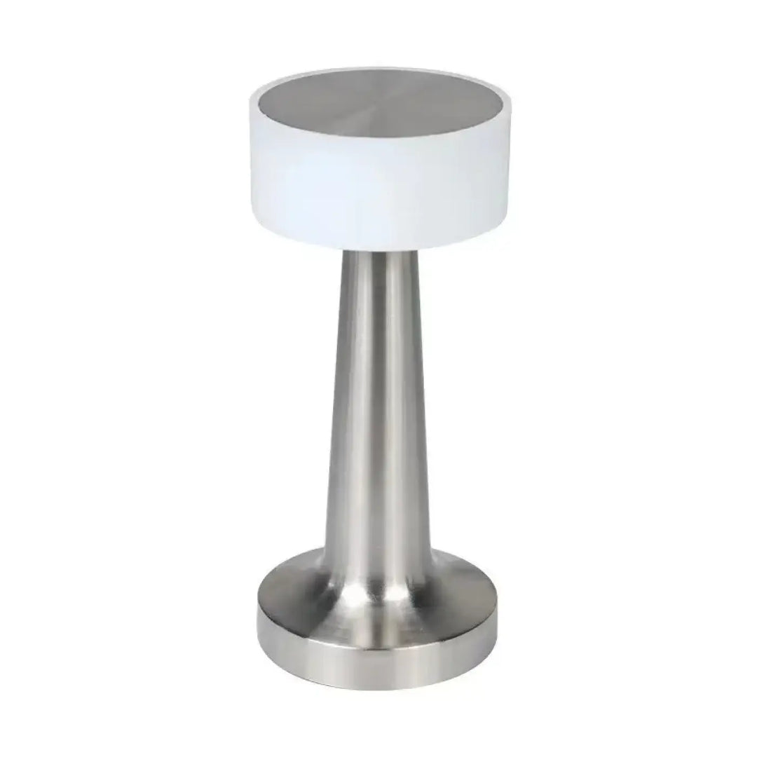 Lampe de table ninou en acier inoxydable avec design minimaliste, variateur tactile et décoration intérieure moderne