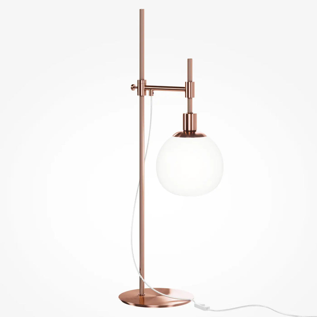 Lampe de chevet erich globe orientable en cuivre avec lumière douce et abat-jour en verre soufflé sphérique