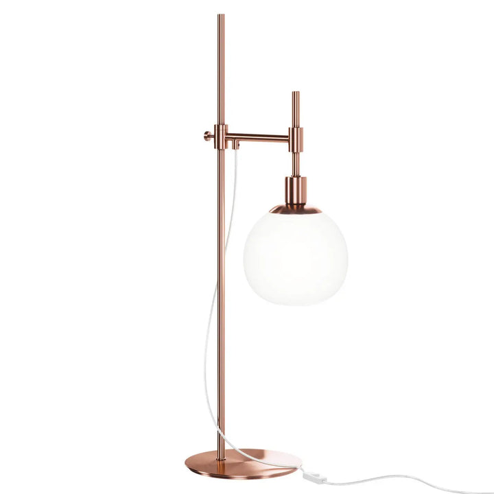 Lampe de chevet erich globe orientable en cuivre avec lumière douce et abat-jour en verre soufflé sphérique