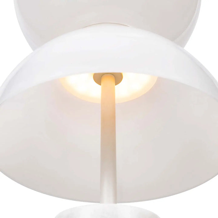 Lampe à poser kyoto led en céramique blanche avec verre opalin et lumière chaude pour lampe de chevet moderne