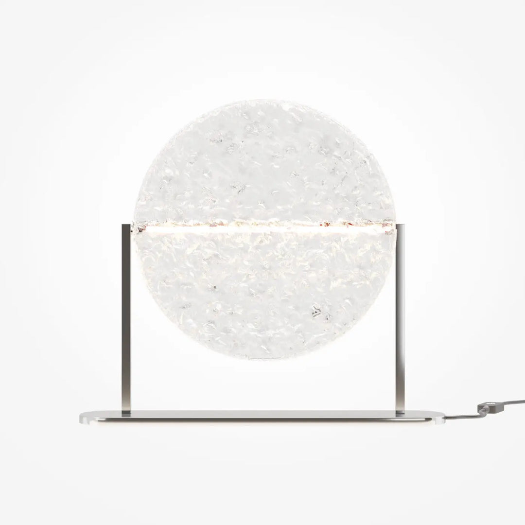 Lampe à poser lampe de chevet mangata en verre martelé translucide avec structure argentée élégante et texturée