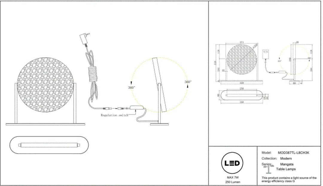Lampe à poser moderne mangata avec abat-jour sphérique en verre martelé et structure argentée équipée d’une led