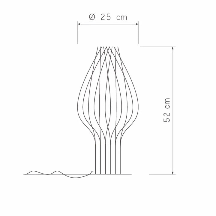 Lampe à poser lampe de chevet montenyel en métal fin avec silhouette élégante finition naturelle bois fsc