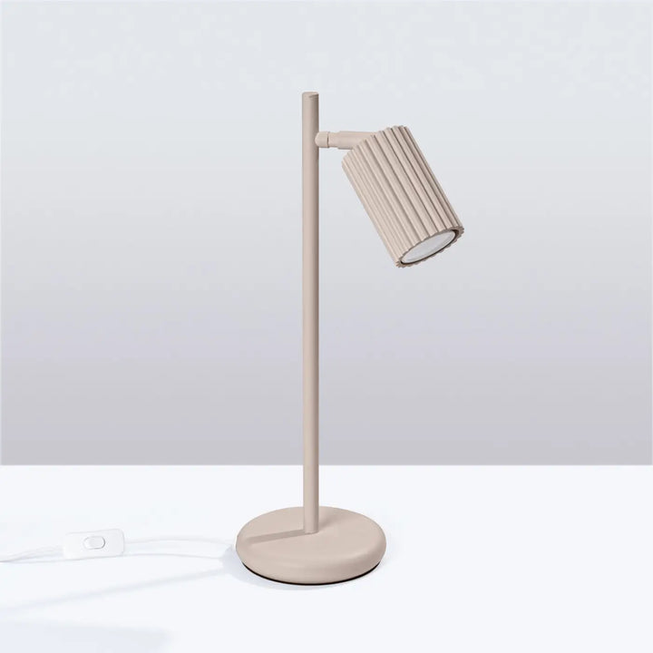Lampe de Chevet taupe éteinte, vue rapprochée