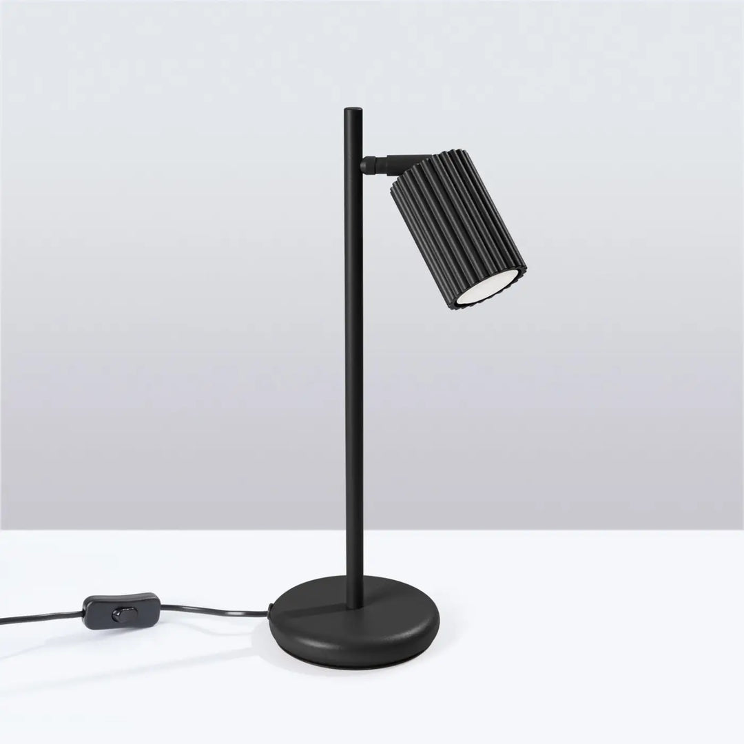 Lampe de Chevet noir éteinte, vue rapprochée