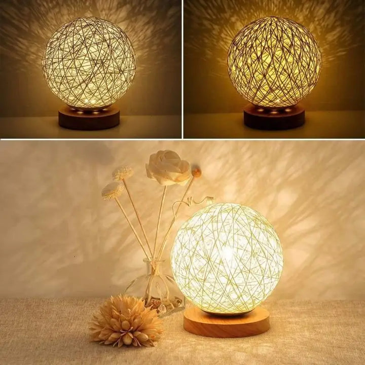 Lampe Sphère En Fil Tressé Blanc