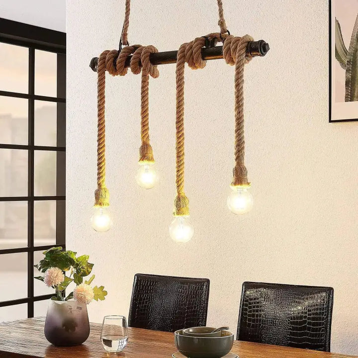 Lampe Suspendue Corde Pour Ambiance Naturelle