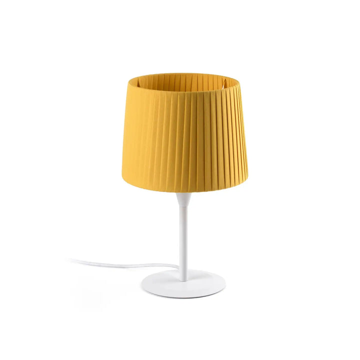 Mini lampe Samba S blanche, abat-jour jaune
