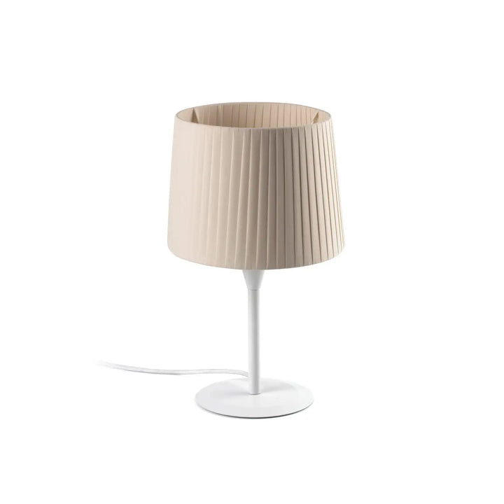 Mini lampe Samba S blanche, abat-jour beige