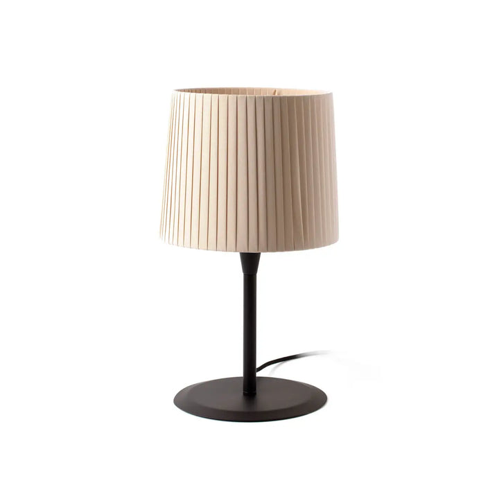 Lampe de table Samba noire, abat-jour beige, de Faro Barcelona