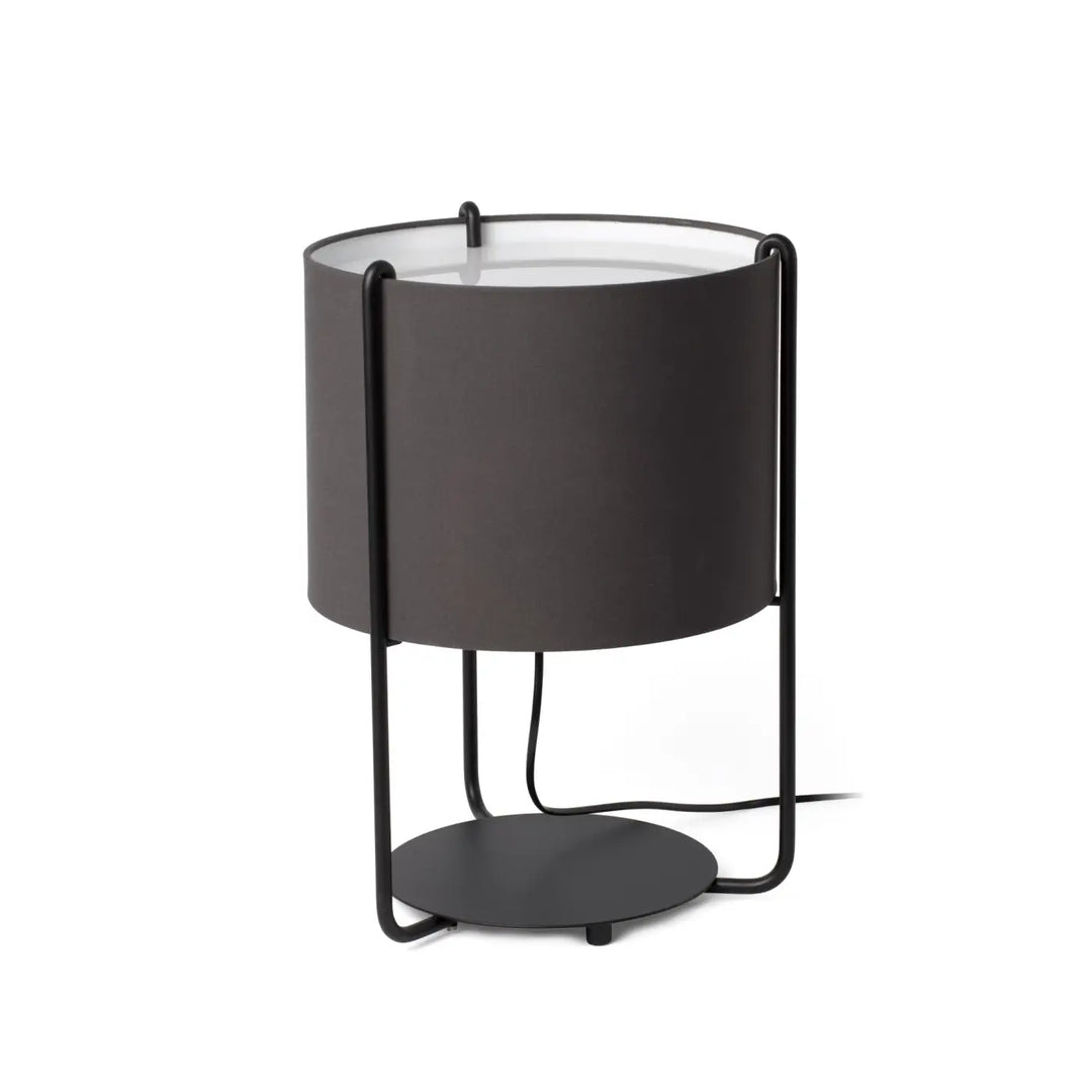 Lampe de table Drum noire et grise de Faro Barcelona