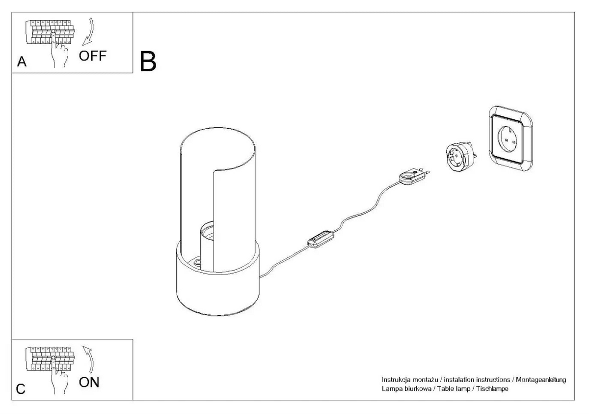 Schéma d'installation du luminaire