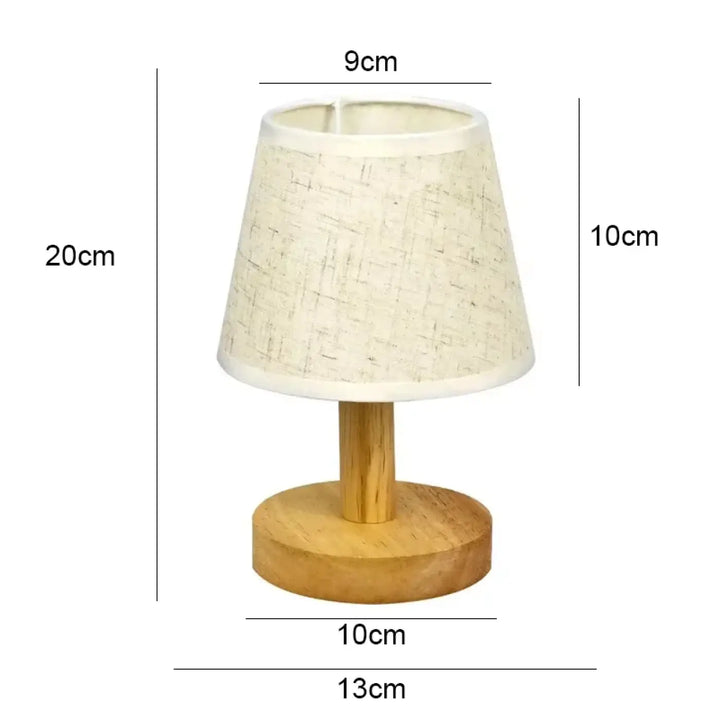 Lampe de table bois naturel avec abat jour pour deco