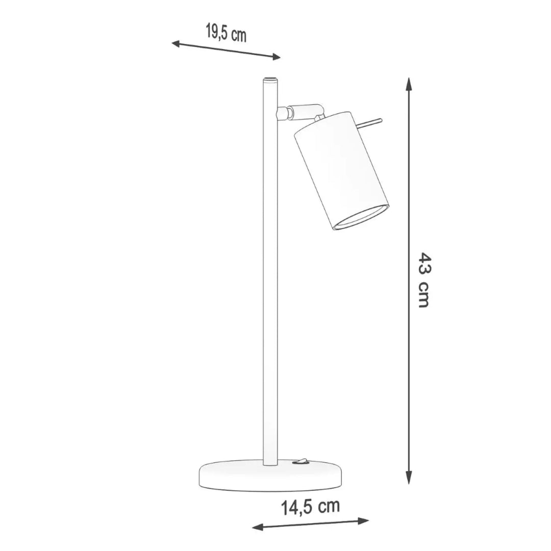 Lampe de table ring noir avec tête orientable en cylindre blanc pour décoration d’intérieur moderne et bureau ring