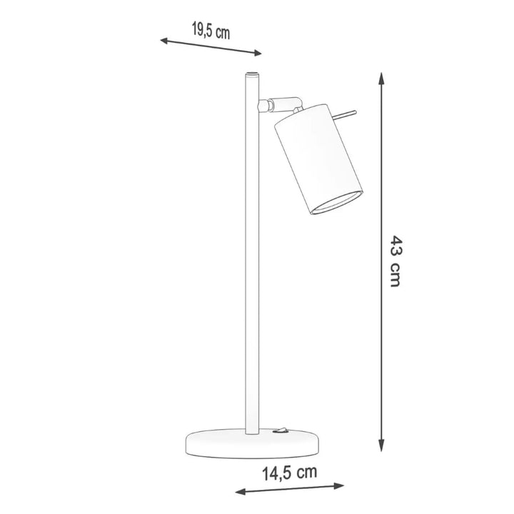 Lampe de table ring noir avec tête orientable en cylindre blanc pour décoration d’intérieur moderne et bureau ring