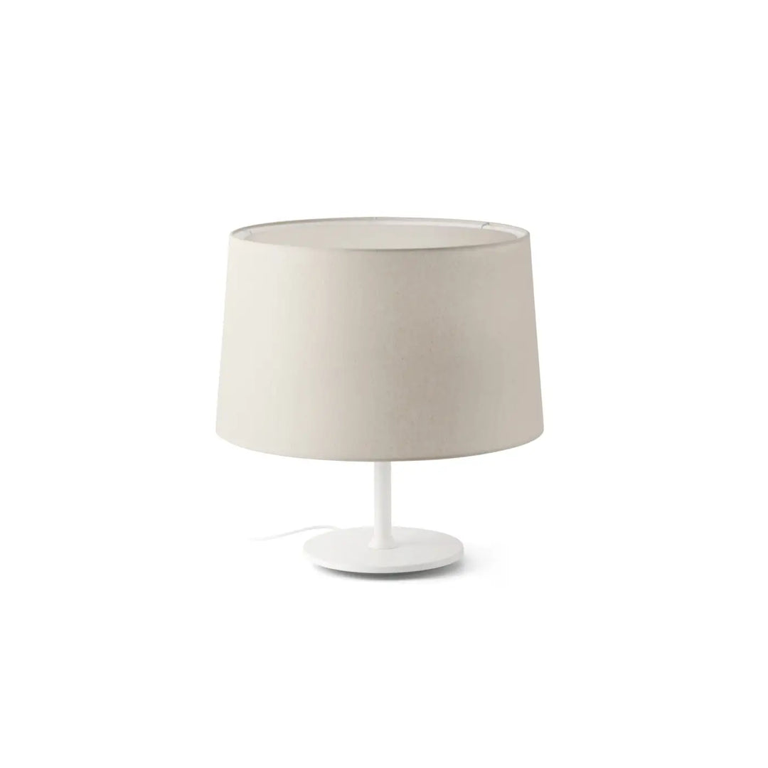 Lampe de table Windsor blanche abat-jour en lin de Faro Barcelona