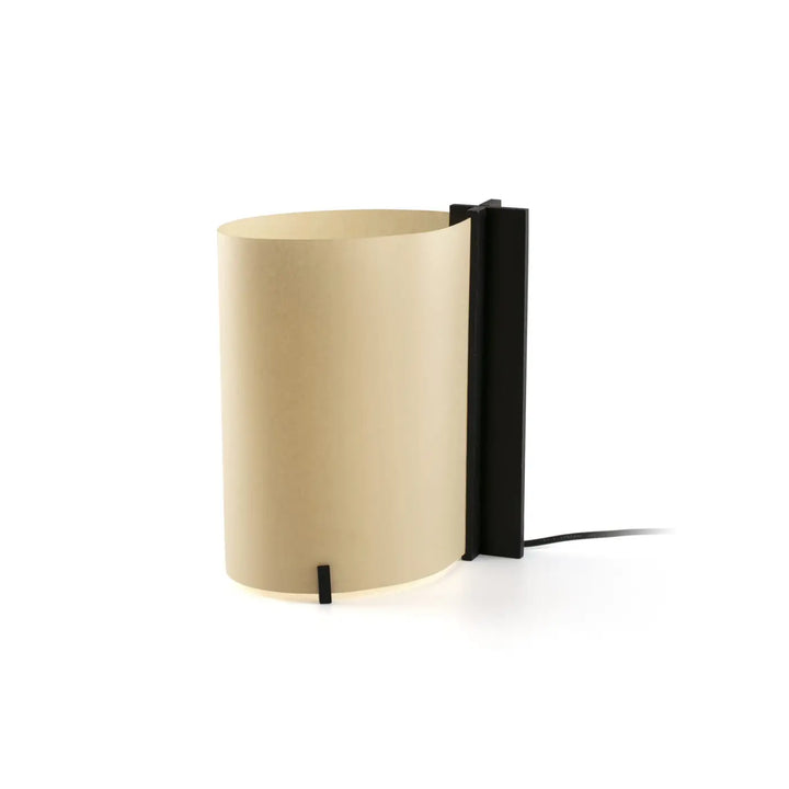 Lampe de table Cata en frêne noir et papyrus de Faro Barcelona