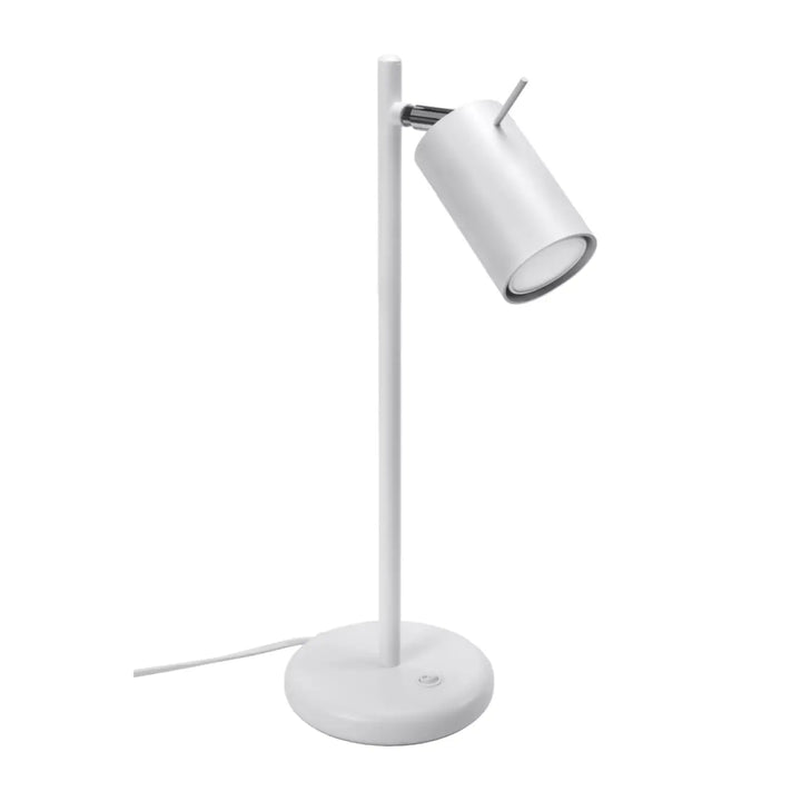 Lampe de table ring blanc cylindre avec bras réglable pour bureau design et décoration d’intérieur moderne