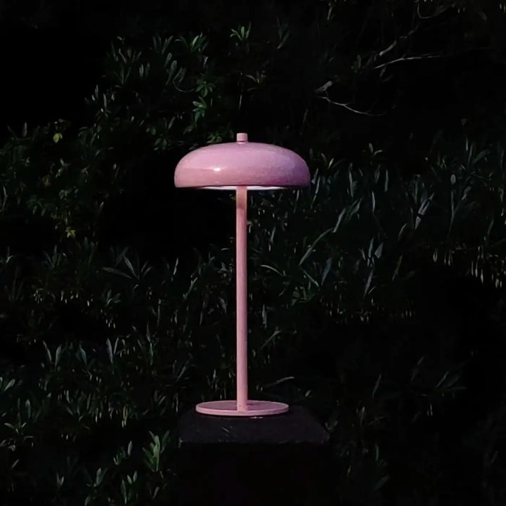 Lampe de table cmoon design minimaliste en forme de champignon rose mat avec lumière douce pour intérieur minimaliste