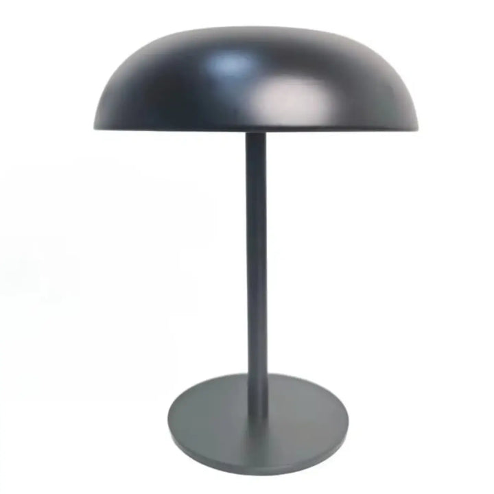 Lampe de table metany en noir mat avec dome, tige cylindrique fine, base circulaire, led à intensité variable et marche arrêt tactile