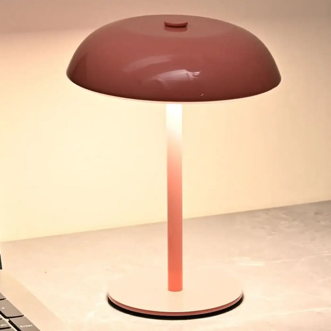 Lampe de table metany avec abat-jour terracotta brillant et led à intensité variable à marche arrêt tactile