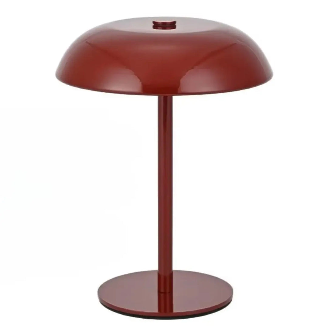 Lampe de table metany rouge en métal brillant avec intensité variable et marche arrêt tactile led à intensité réglable