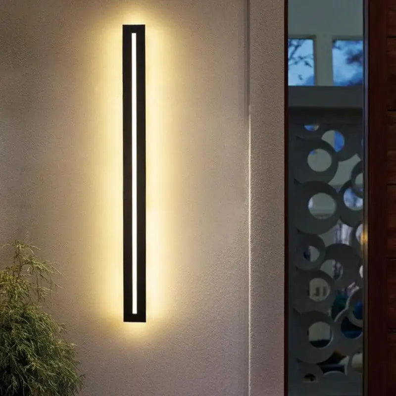 Luminaire d’Extérieur LED Long Noir en Aluminium