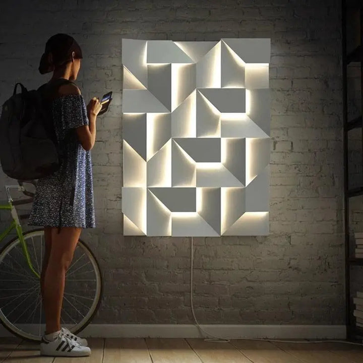 Luminaire Extérieur Blanc Design Géométrique