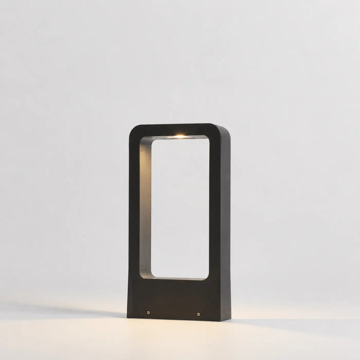Lampe de table luminaire extérieur contemporain kyro avec cadre rectangulaire noir et éclairage led chaud minimaliste