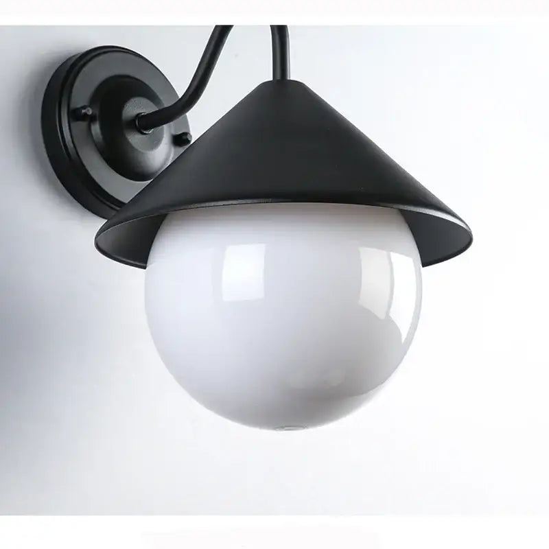 Luminaire Extérieur Design Moderne Noir Et Verre Blanc
