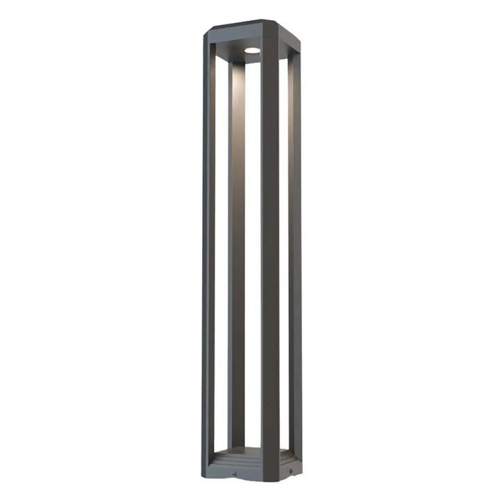 Luminaire extérieur royal mile led rectangulaire avec cadre métallique gris foncé et lumière circulaire intégrée