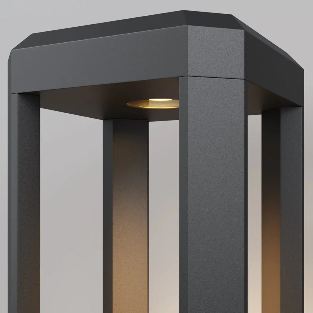 Luminaire extérieur royal mile en métal noir moderne avec luminaire extérieur led circulaire chaud au centre