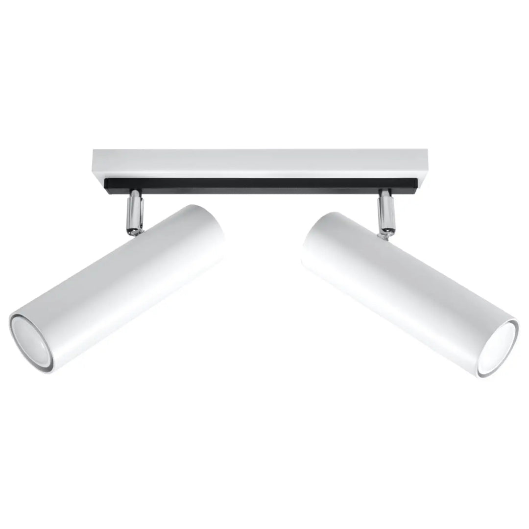 Luminaire plafonnier direzione 2 blanc avec éclairage élégant cylindre blanc chrome pour plafond minimaliste