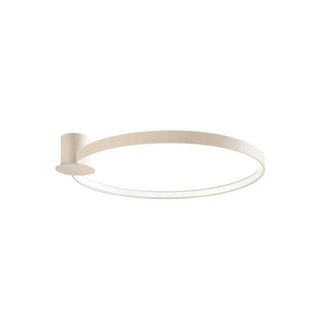 Luminaire plafonnier collection rio beige en aluminium avec anneaux led élégants et éclairage intégré 4000k minimaliste