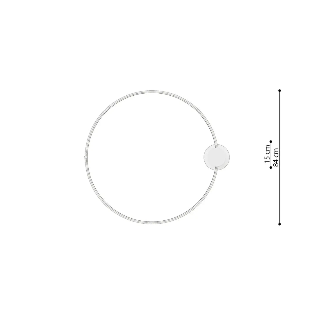Anneau porte-serviette circulaire argenté 15 cm design unique compatible avec modules led lampes rio plafonnier blanc