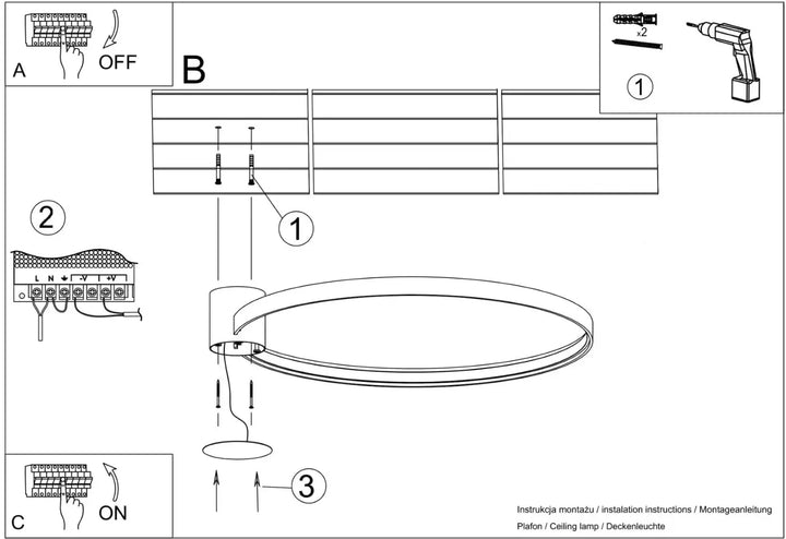 Luminaire plafonnier rio 55 doré avec modules led concentriques pour une efficacité lumineuse élevée et design moderne