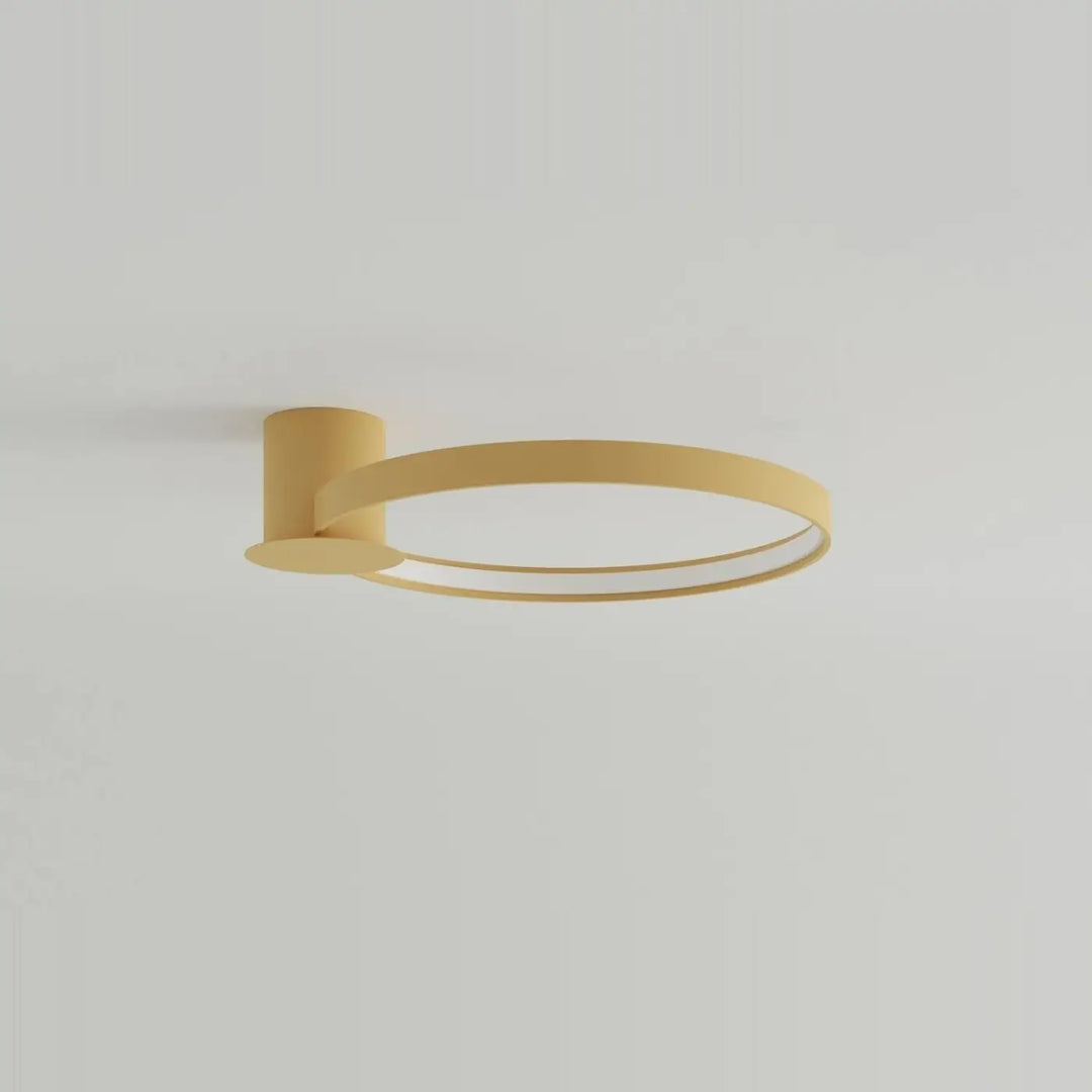Plafonnier rio doré rond avec design unique et efficacité lumineuse élevée pour un éclairage moderne minimaliste