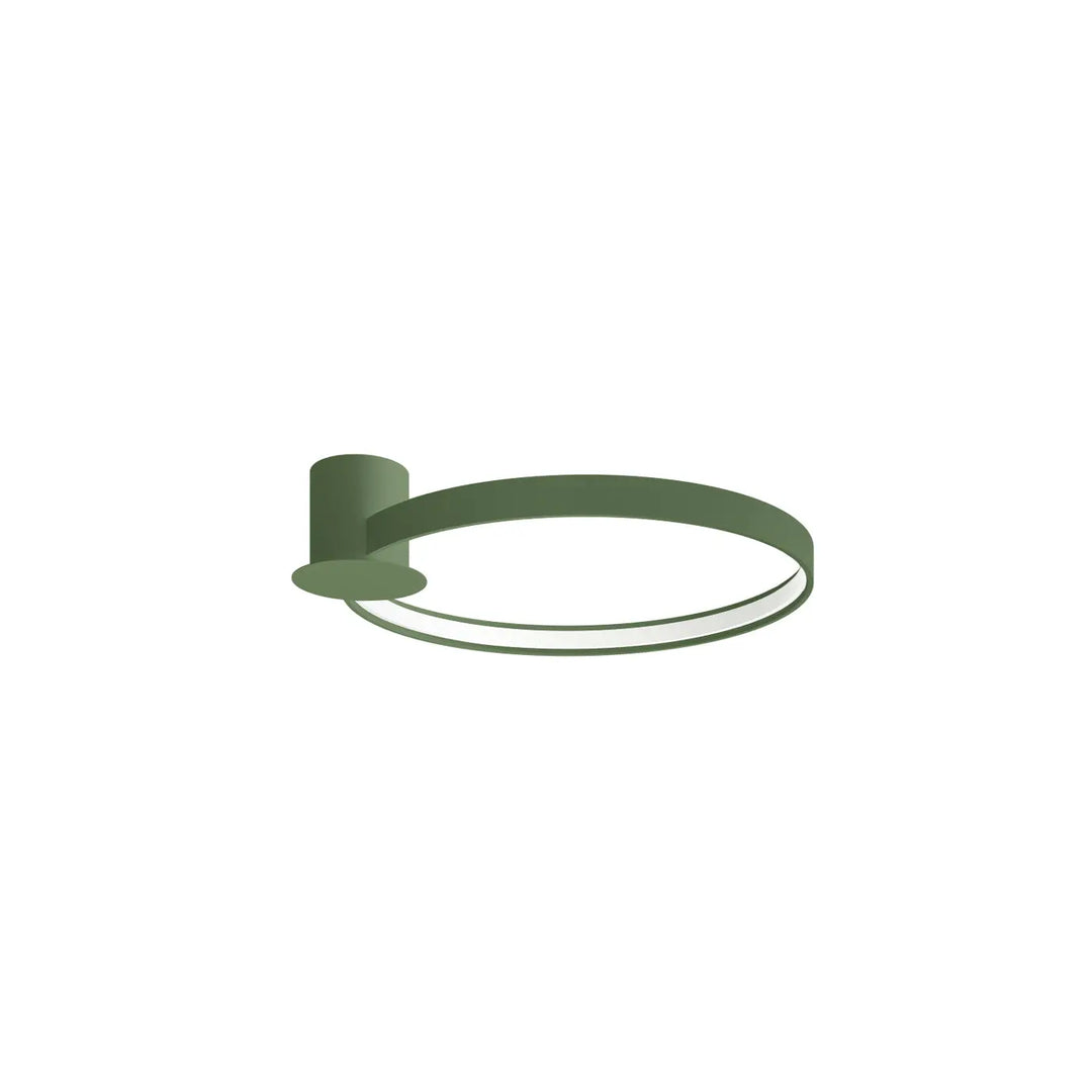 Luminaire plafonnier rio 55 vert olive en aluminium allient élégance avec anneaux led et design moderne minimaliste